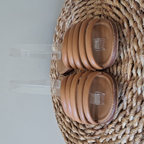 Madewell Womens‎ Addie Camel Brown Leather Multi-Strap Slide Sandals S-7.5 - Picture 3 of 10